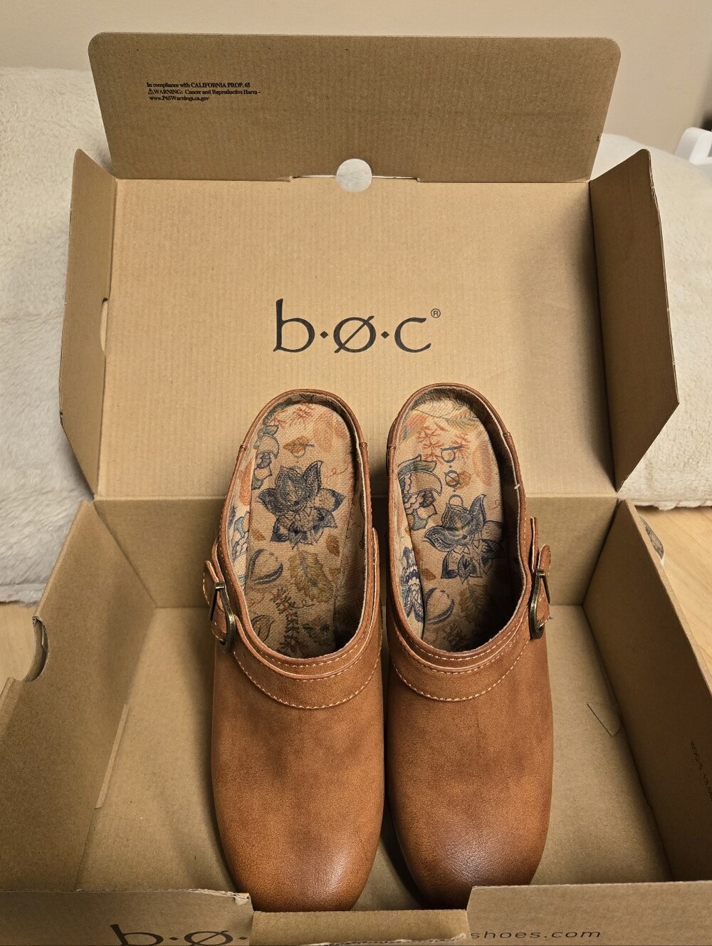 B.o.c By Born Brown Adel Clogs With Boho Pattern Inner Womens Size 9.5 - New - Picture 9 of 10